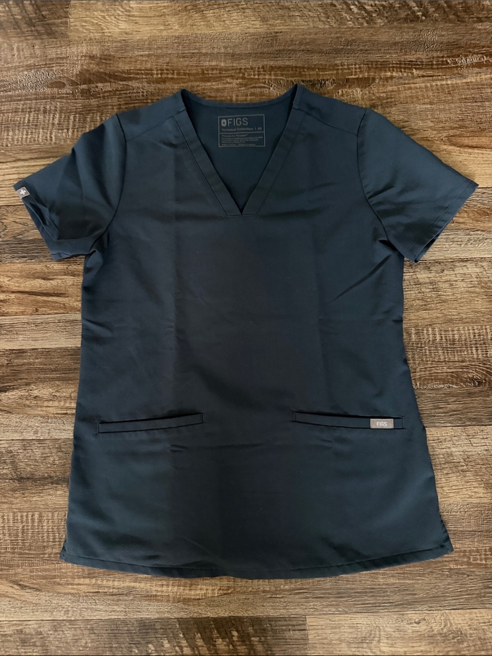 Figs Slate Navy V-Neck Medical Scrub Top